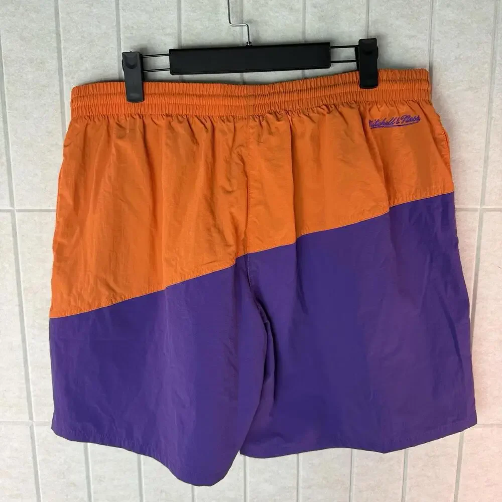 Mitchell & Ness Clemson Tigers Orange Purple Nylon Utility Shorts‎ Mens XL